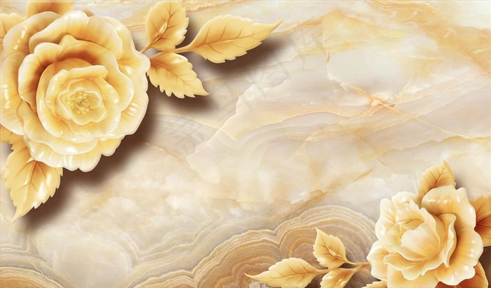 玉雕 玫瑰 背景墙图片