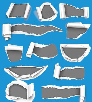撕裂的纸 裂开 设计素材 矢量图片