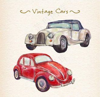 水彩汽车图片