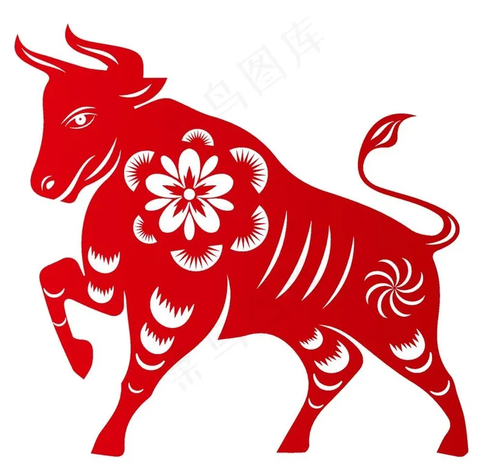 剪纸牛年图片ai矢量模版下载
