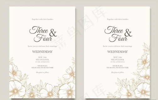 花卉邀请函图片