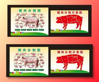 猪肉分割图图片