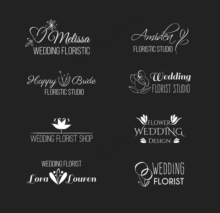 婚礼LOGO图片ai矢量模版下载