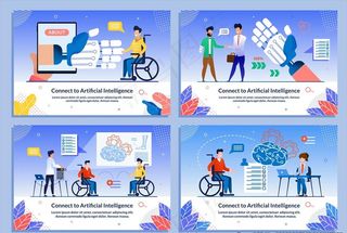 残疾人插画图片