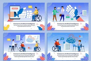 残疾人插画图片