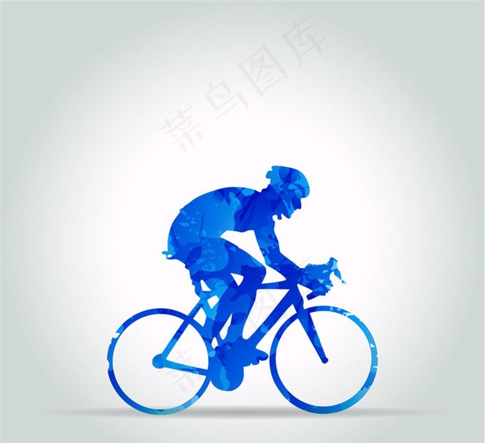 骑行男子剪影矢量素材图片ai矢量模版下载
