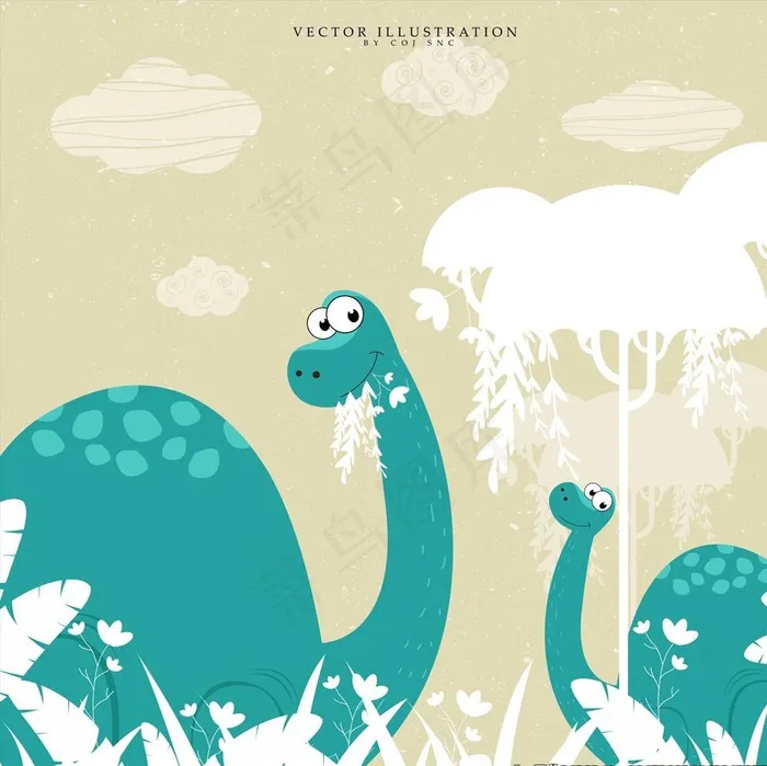卡通恐龙图片ai矢量模版下载