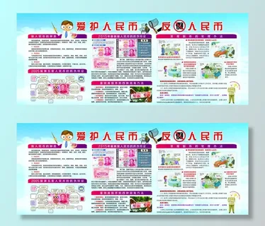 银行反假币宣传展板图片