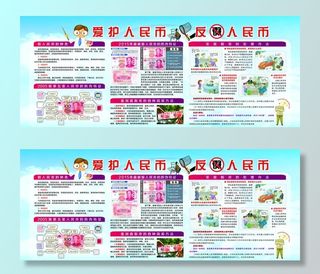 银行反假币宣传展板图片