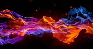 红蓝火焰交汇图片