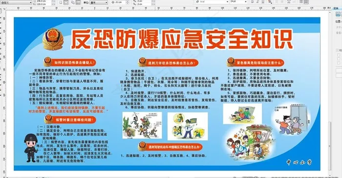 反恐防爆应急安全知识图片cdr矢量模版下载