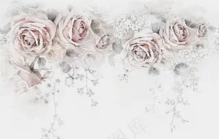 北欧ins手绘玫瑰花装饰画图片