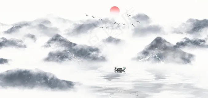 意境水墨山水图片