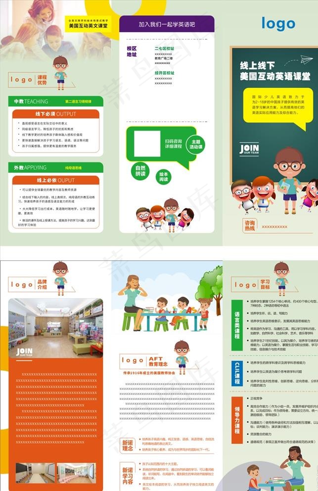培训三折页图片(297X210)cdr矢量模版下载