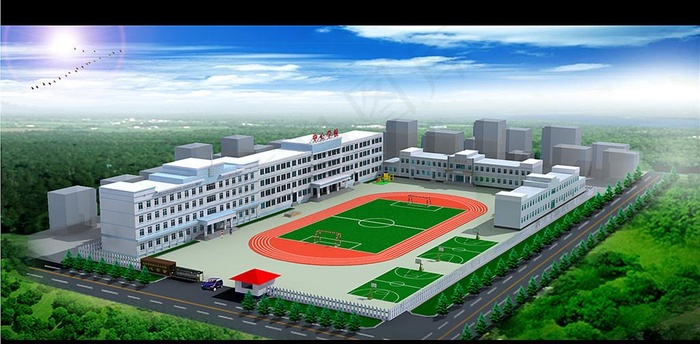 学校鸟瞰图片(3474X1660(DPI:72))psd模版下载