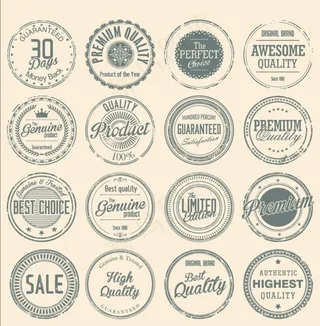 复古圆形印章标签图片