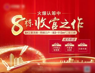 地产红金收官展板图片