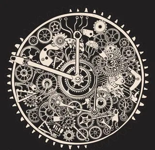 扳手齿轮机器零件矢量图下载图片