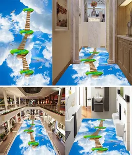 天空悬浮小岛天桥浴室地板图片