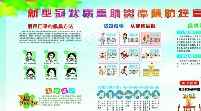 防疫展板图片cdr矢量模版下载