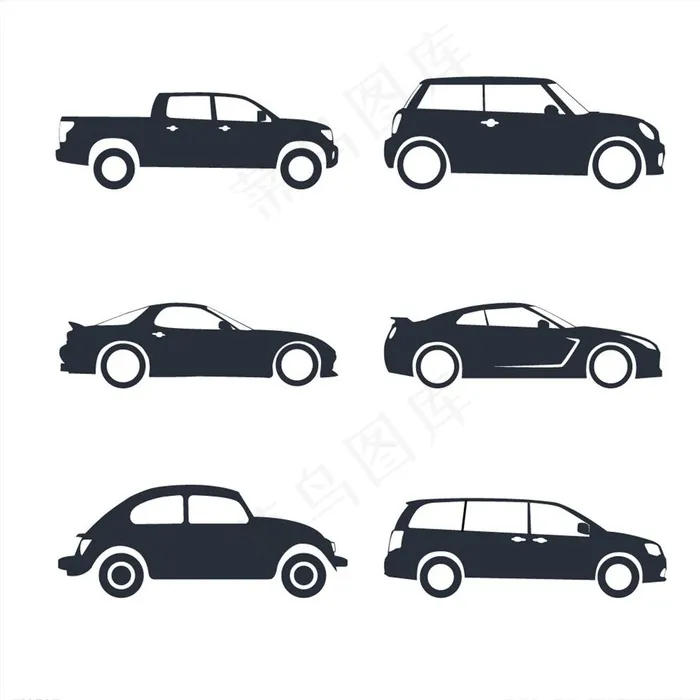 汽车剪影图片ai矢量模版下载