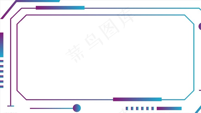 蓝色渐变科技边框装饰图片cdr矢量模版下载