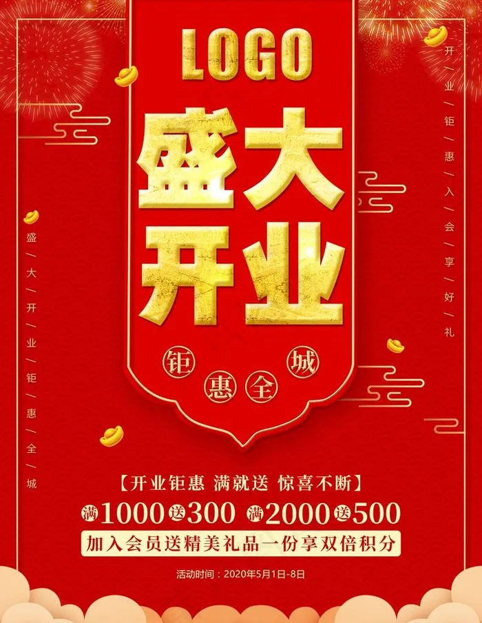 开业宣传单 开业海报图片(2362X3150(DPI:100))psd模版下载