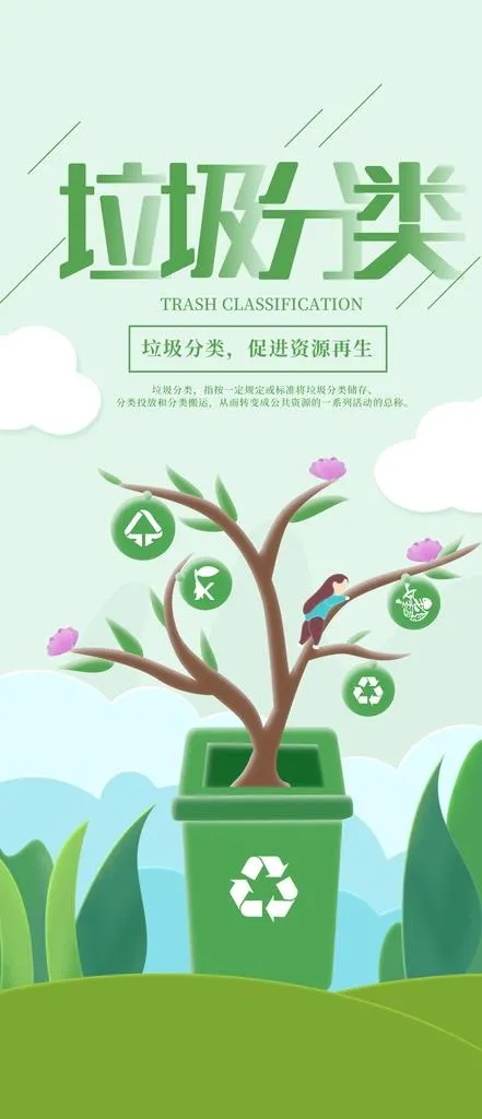 垃圾分类图片psd模版下载