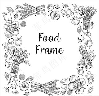 手绘速写蔬菜背景底纹图片