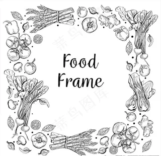 手绘速写蔬菜背景底纹图片