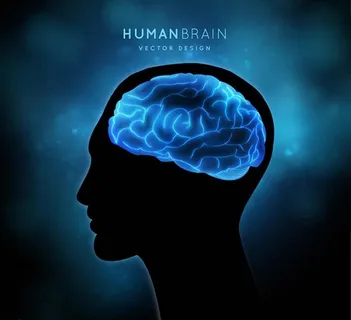 大脑男子头像剪影图片