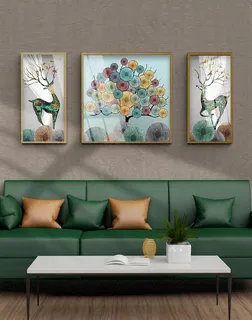 麋鹿年轮树装饰画图片