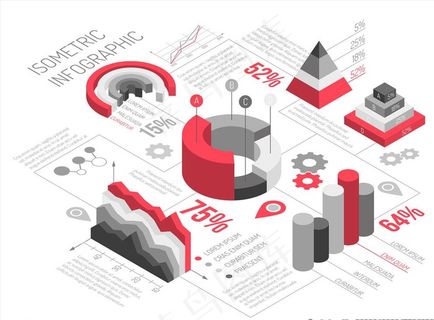 立体精致统计信息图图片