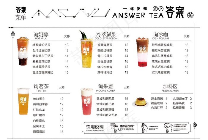 网红奶茶答案菜单图片ai矢量模版下载