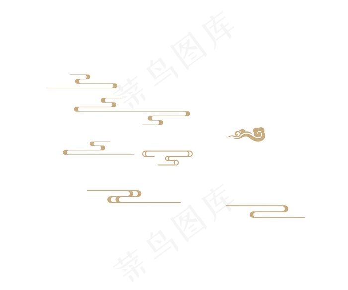 祥云线条图片ai矢量模版下载