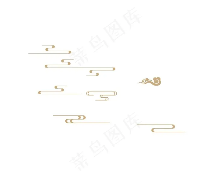 祥云线条图片ai矢量模版下载