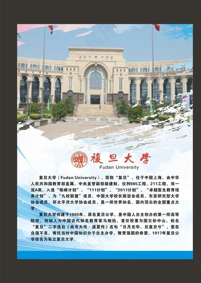 复旦大学图片cdr矢量模版下载