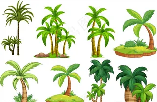 绿色椰子树设计矢量素材图片