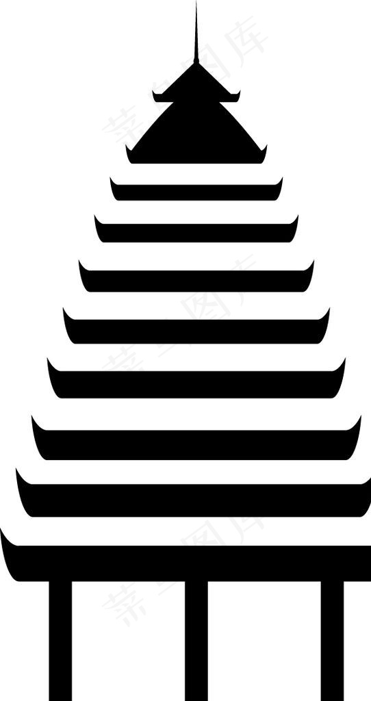 贵州原生态侗族 鼓楼 矢量图片