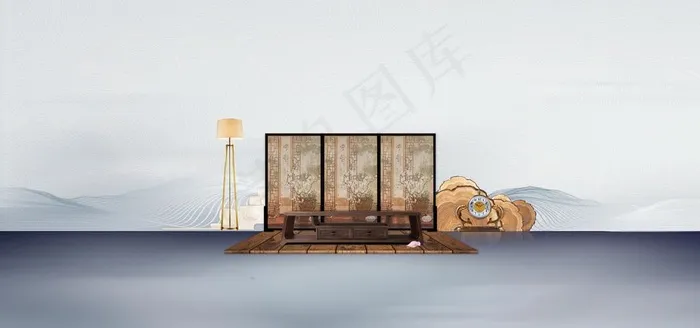 新中式地产图片(7087X3543(DPI:150))psd模版下载