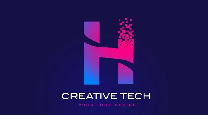 科技感英文字母H图片eps,ai矢量模版下载