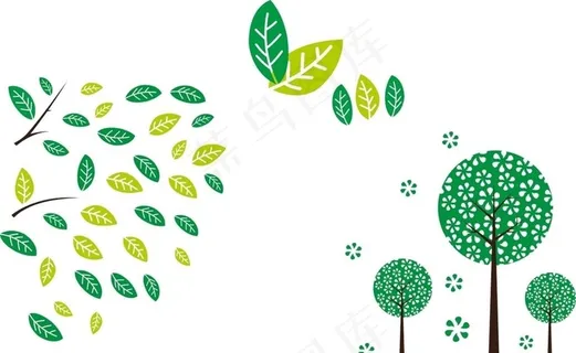 小树  树叶  矢量树叶  圆图片 小树  树叶  矢量树叶  圆图片