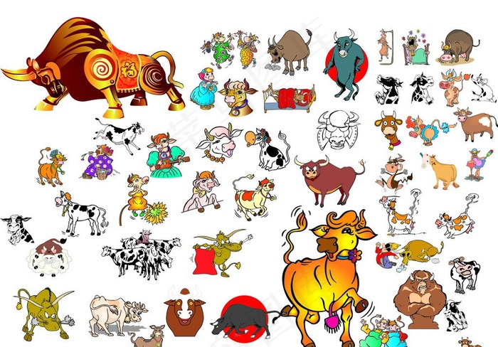 矢量牛图片