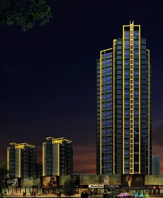 城市高层楼体亮化图片