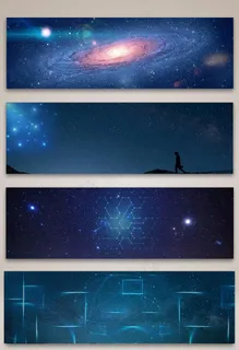 银河炫酷海报banner背景图图片