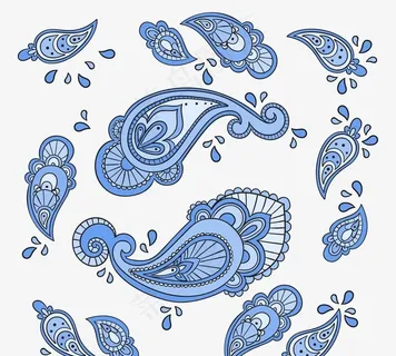 蓝佩斯利饰品背景图片 蓝佩斯利饰品背景图片