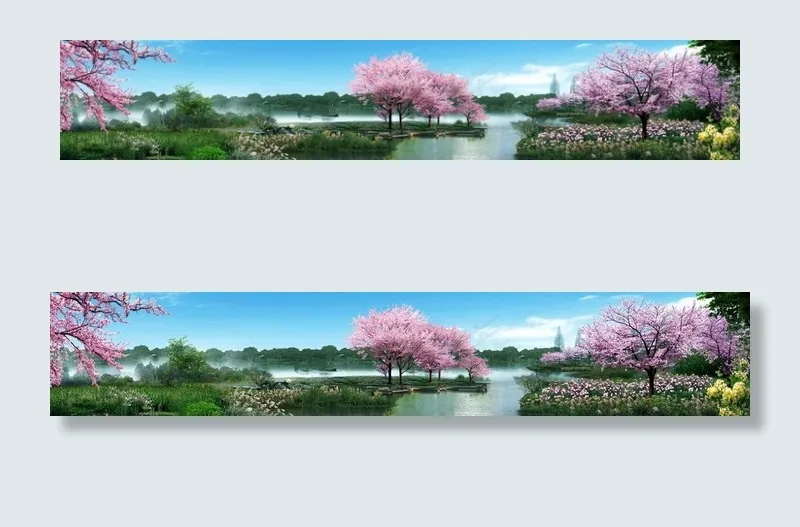 桃树园林景观设计图片(4800X1000(DPI:72))psd模版下载