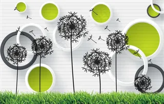 蒲公英 圆圈 草 背景墙图片