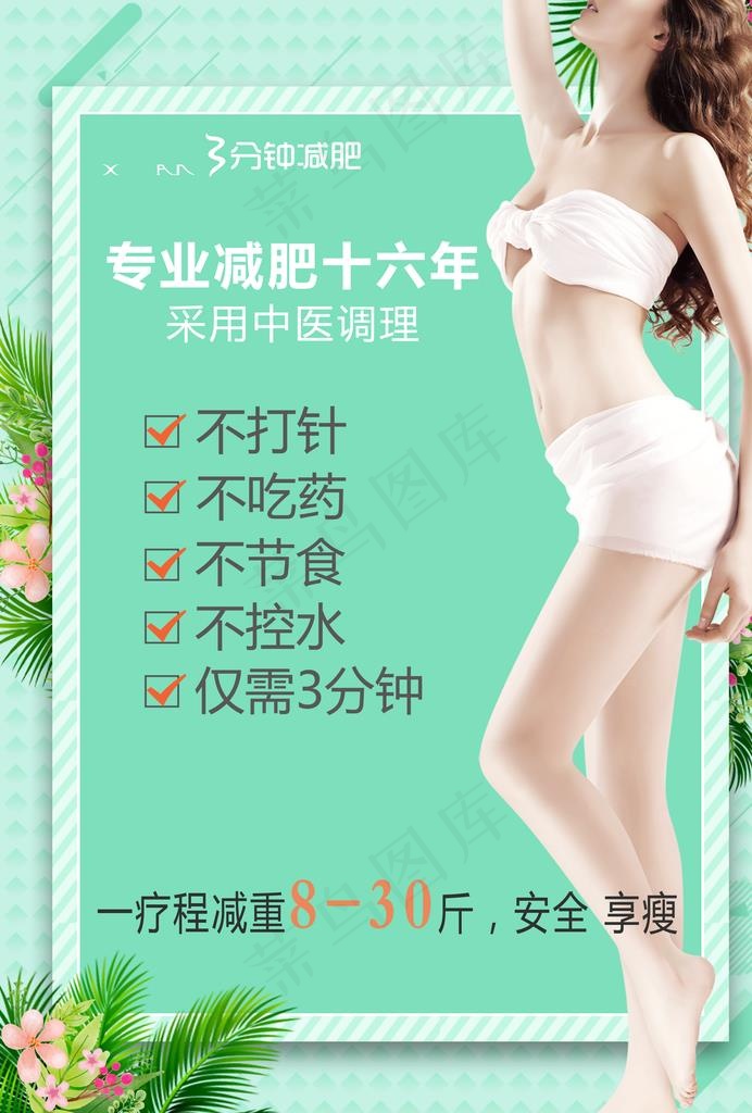 减肥海报图片(2480X3508(DPI:300))psd模版下载