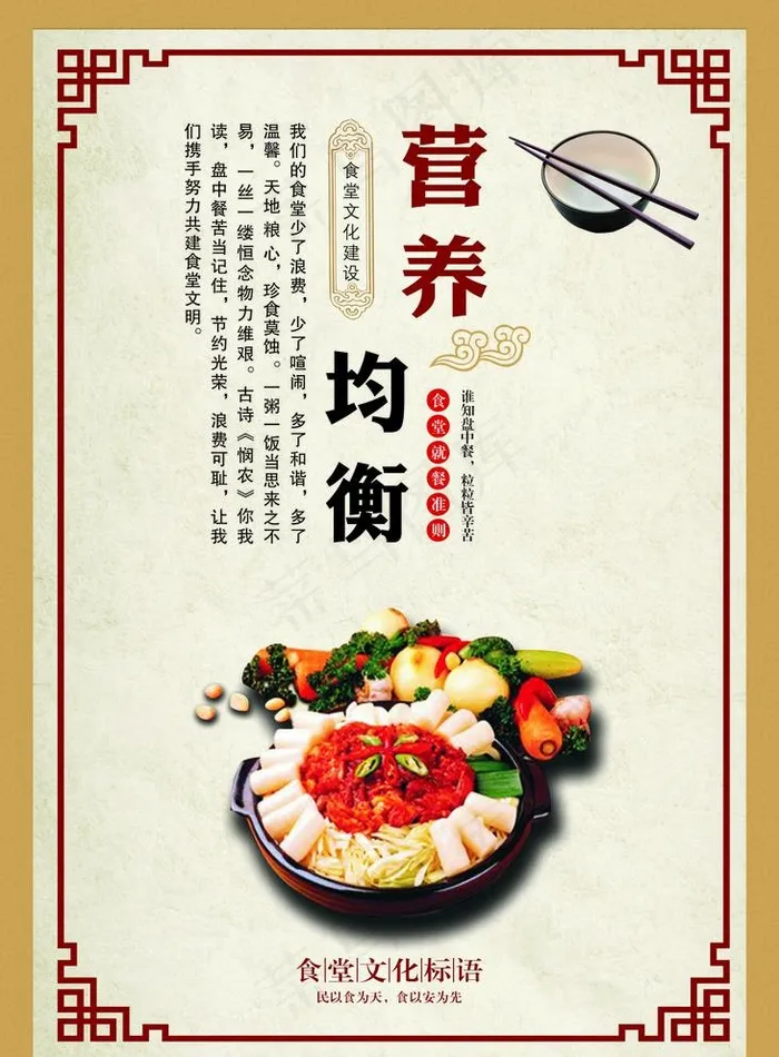 食堂文化图片cdr矢量模版下载